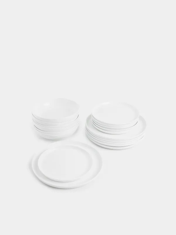 Түскі ас қызметі, 6 парсы, 18 пр, фарфор F, ақ, Ideal white, image-1