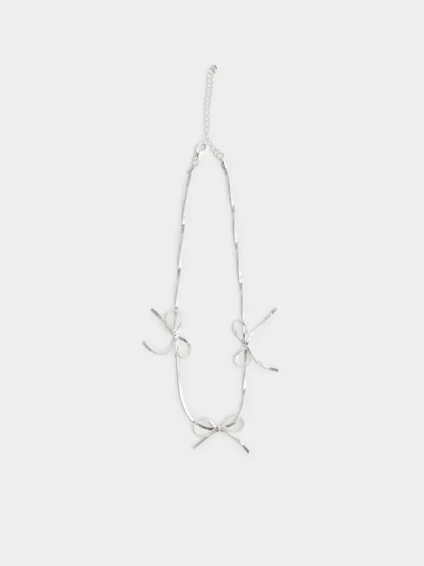 Шынжыр, 40 см, металл, күміс, садақтар, Jewelry, image-0