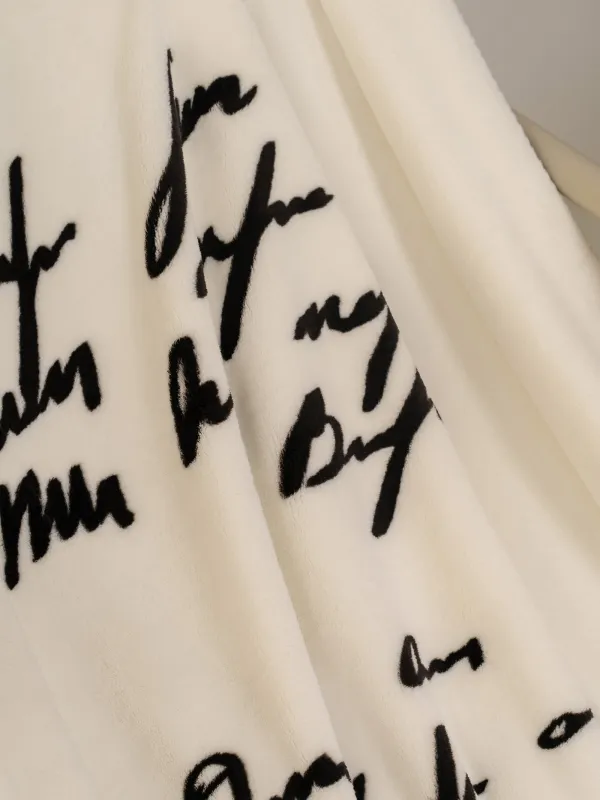 Жамылғы, 140х190 см, фланель, сүт түстес, Қара жиек, Flannel, image-2