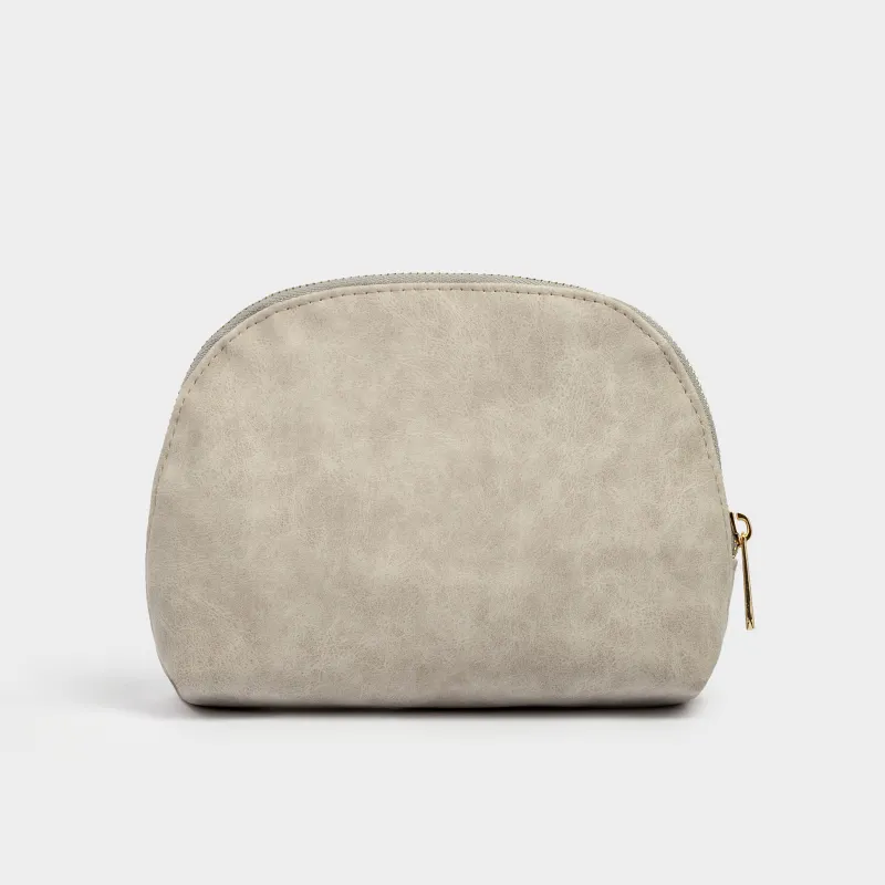 Косметичка, 17х15 см, полиуретан, серая, Krast