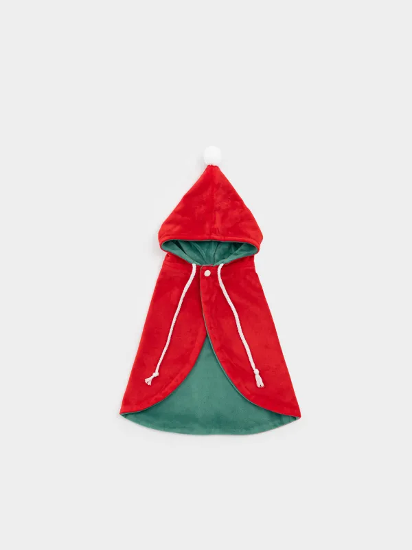 Жануарларға арналған костюм, 30 см, өлшемі S/M, карнавалдық, полиэстер, қызыл, Аяз ата, Christmas pet, image-0