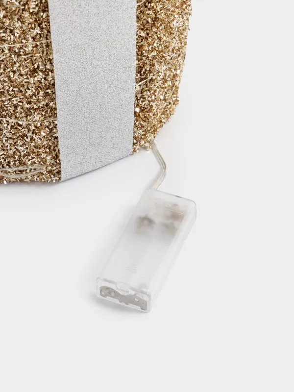 Мүсінше, жарықтандырылған, 25 см, металл, дөңгелек, шампан, Сыйлық, Frosty sparks, image-2