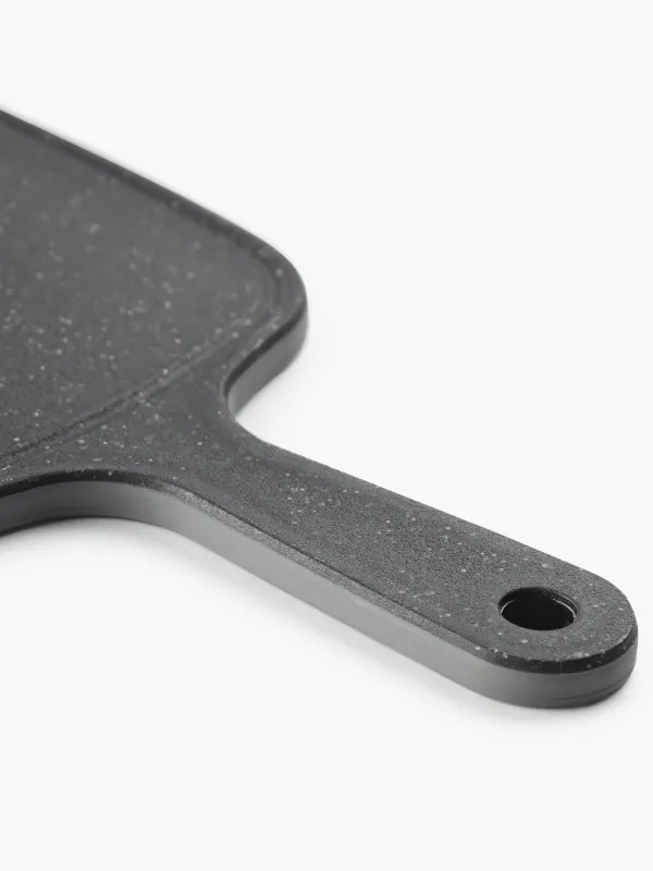 Доска разделочная, 32х15 см, с ручкой, пластик, черная, в крапинку, Steel speckled, image-2