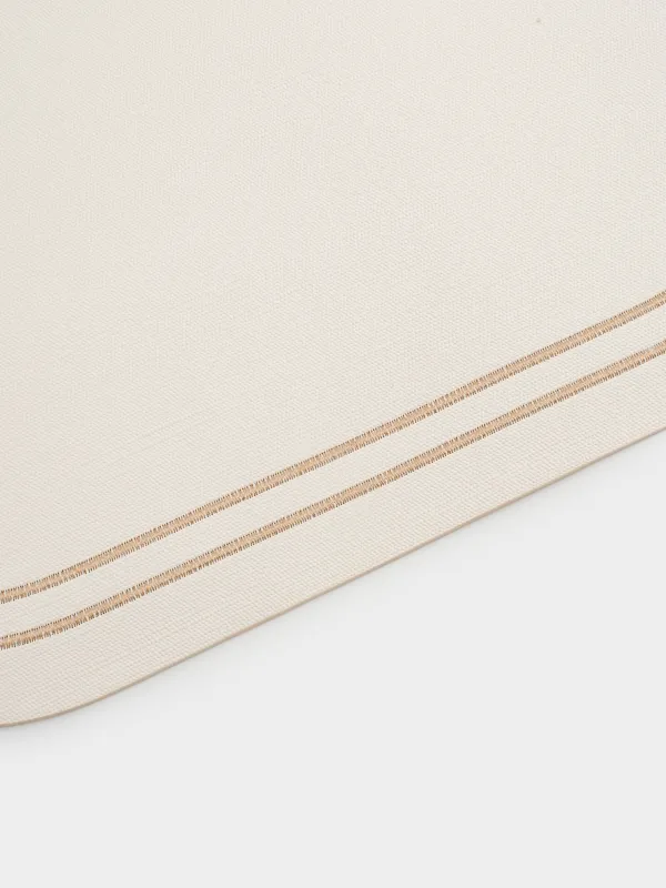 Салфетка под приборы, 33х33 см, ПВХ/полиэстер, квадратная, молочная, Rock vintage, image-3