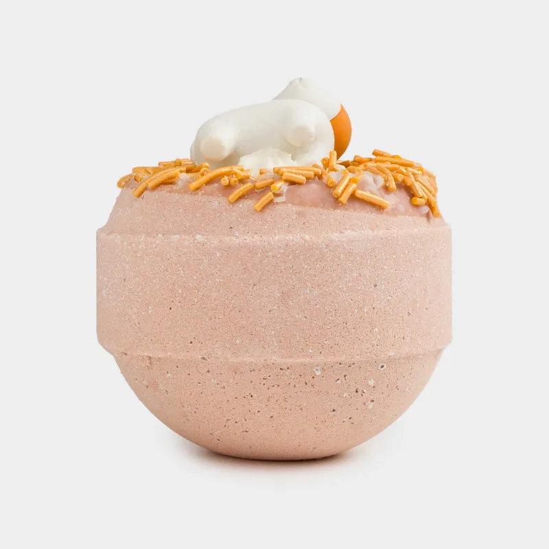 Бомбочка для ванны, 130 гр, с игрушкой, бежевая, в ассортименте, Крем-брюле, Friends spa, image-2