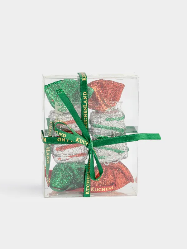 Шырша ойыншықтарының жиынтығы, 7 см, 2 дана, пластик, жылтырақтары бар, жасыл-қызыл, Кәмпит, Figure sparkle, image-3