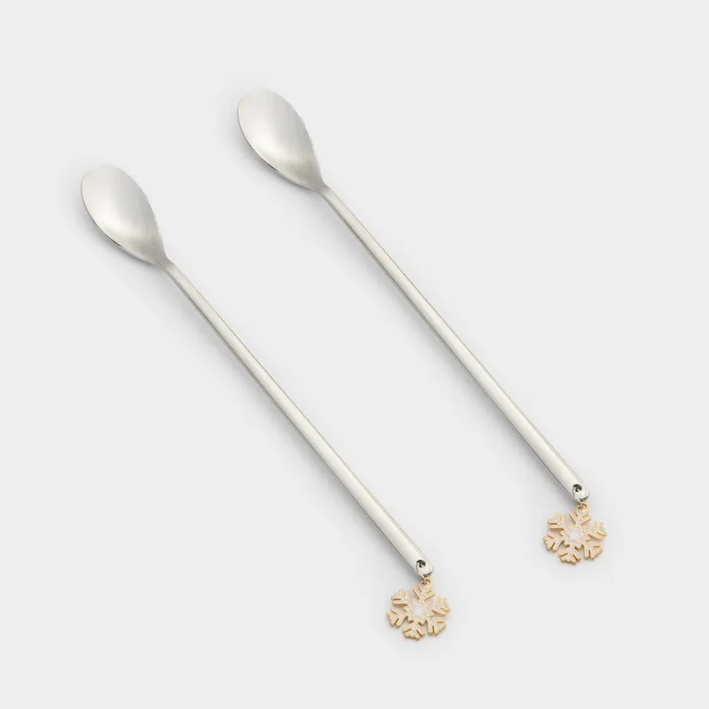 Десерт қасығы, 19 см, 2 дана, болат, күміс, Қар ұшқындары, Snowfall