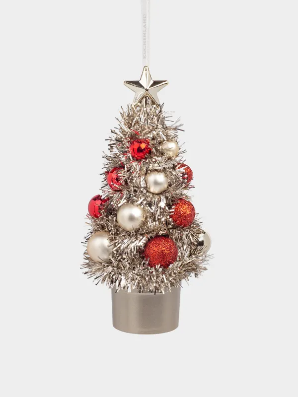 Игрушка елочная, 17 см, мишура/пластик, шампань, Ель с шарами, Tinsel christmas, image-0