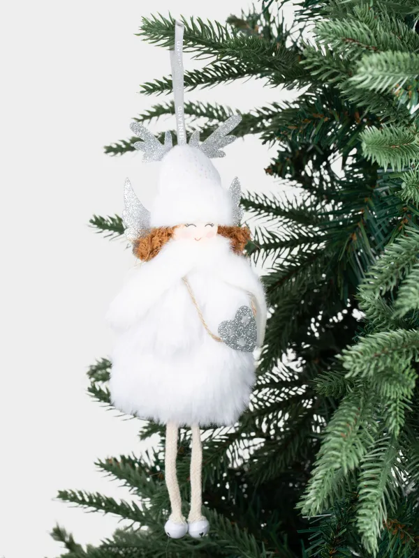 Игрушка елочная, 24 см, полиэстер/пенопласт, белая, Девочка в шапке, Sweet girl, image-3