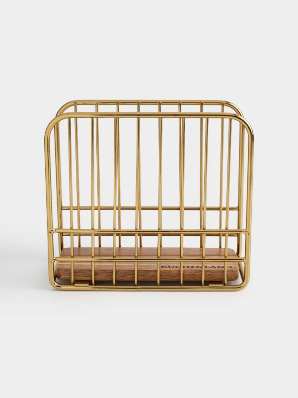 Майлық салғыш, 14 см, металл/ағаш, алтын, Twist gold, image-0