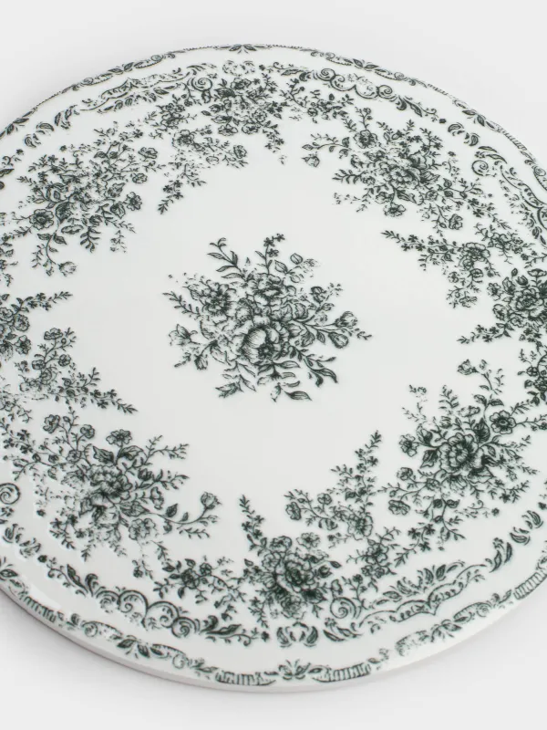 Ыстыққа арналған тұғыр, 20 см, керамика/тығын, дөңгелек, ақ, Жасыл гүлдер, Green lace, image-2