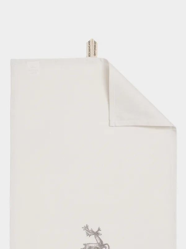 Полотенце кухонное, 40х60 см, со сборкой, хлопок, молочное, Олень, Woodland story, image-6