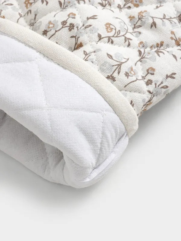 Ұстағыш-қолғап, 17х33 см, мақта, сүт түстес, Винтажды гүлдер, La flore, image-4