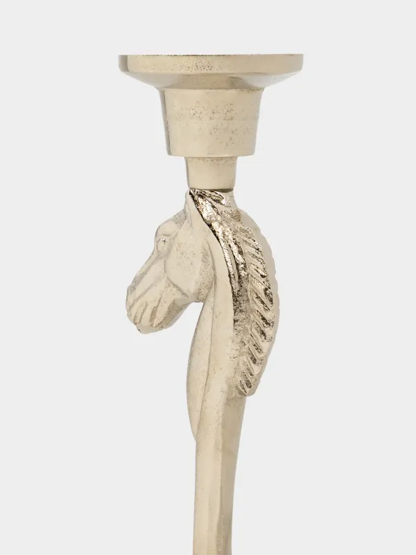 Подсвечник, 19 см, для тонкой свечи, Конь, Horse silver, image-3