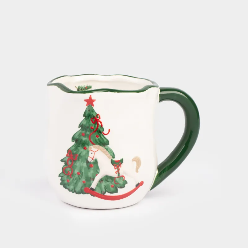 Саптыаяқ, 360 мл, керамика, Шыршасы бар жылқы, Сhristmas green