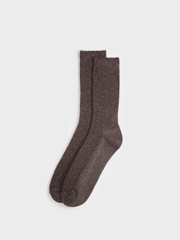 Әйелдер шұлықтары, өлшемі 35-38, мақта/полиэстер/люрекс, қоңыр, Rubchik, image-1