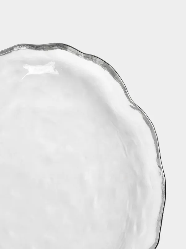 Блюдо, 25х21 см, с серебристым кантом, Лепесток, Nautilus silver, image-4