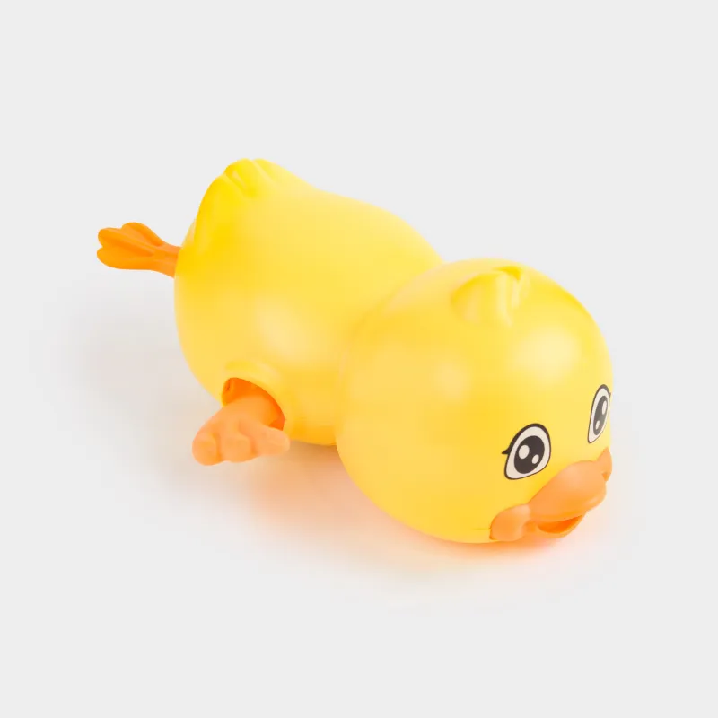 Игрушка для купания, 14 см, заводная, пластик, желтая, Утенок, Duck yellow, image-1