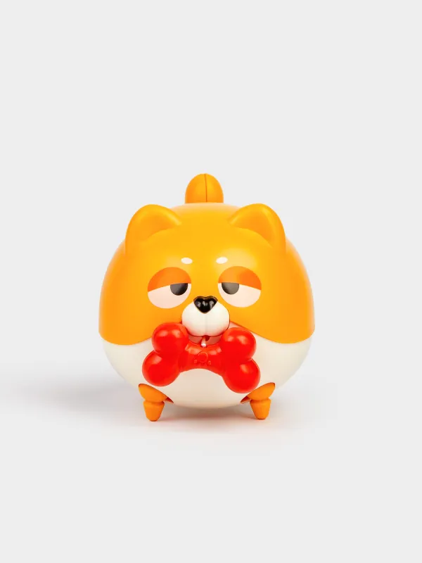 Игрушка, 14х8 см, заводная, пластик, коричневая, Собака с косточкой, Game, image-0