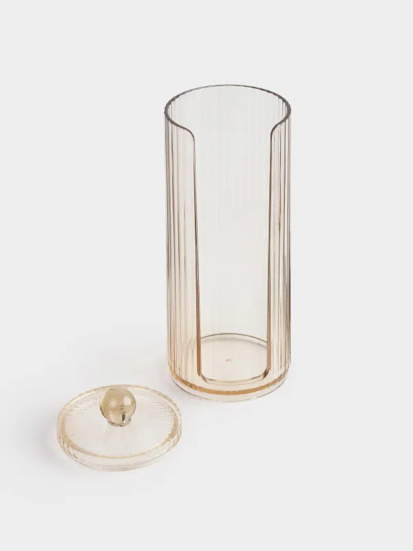 Мақта дискілеріне арналған контейнер, 20х7 см, қақпағы бар, пластик, кәріптас, Ribby color, image-5