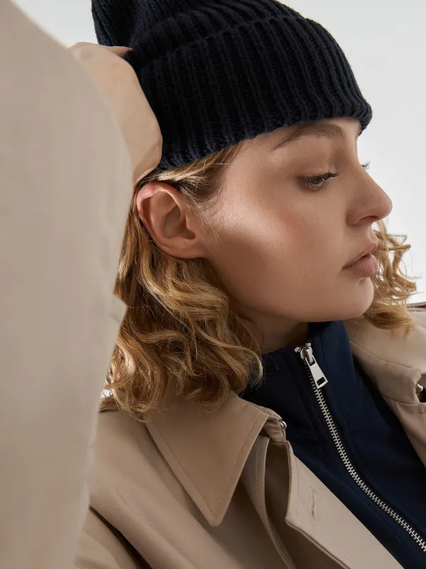 Шапка женская, 57 см, единый размер, акрил, темно-синяя, Knitting, image-4