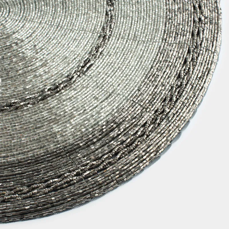 Аспаптарға арналған майлық, 36 см, моншақ, дөңгелек, қою сұр, Circle beads, image-3