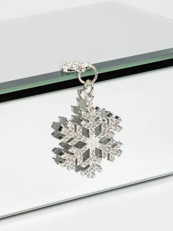 Зергерлік қобдиша, 15х10 см, шыны, айнасы бар, Қар ұшқыны, Glossy, image-6