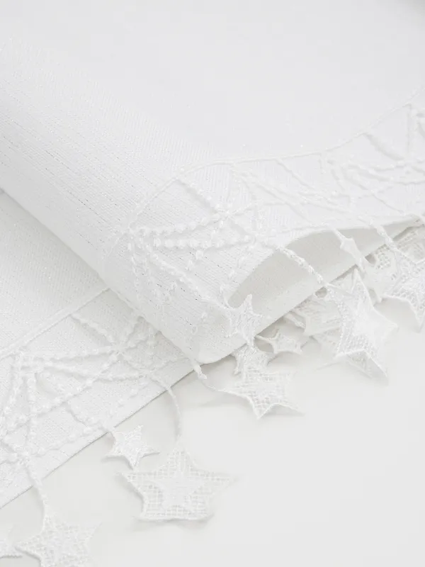 Үстел төсеніші, 40х160 см, шілтерлі, полиэстер, ақ, Жұлдыздар, Stars framed, image-1