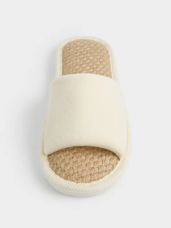 Әйелдер тәпішкелері, өлшемі 36-37, полиэстер/зығыр, сүт түстес, Isla, image-2