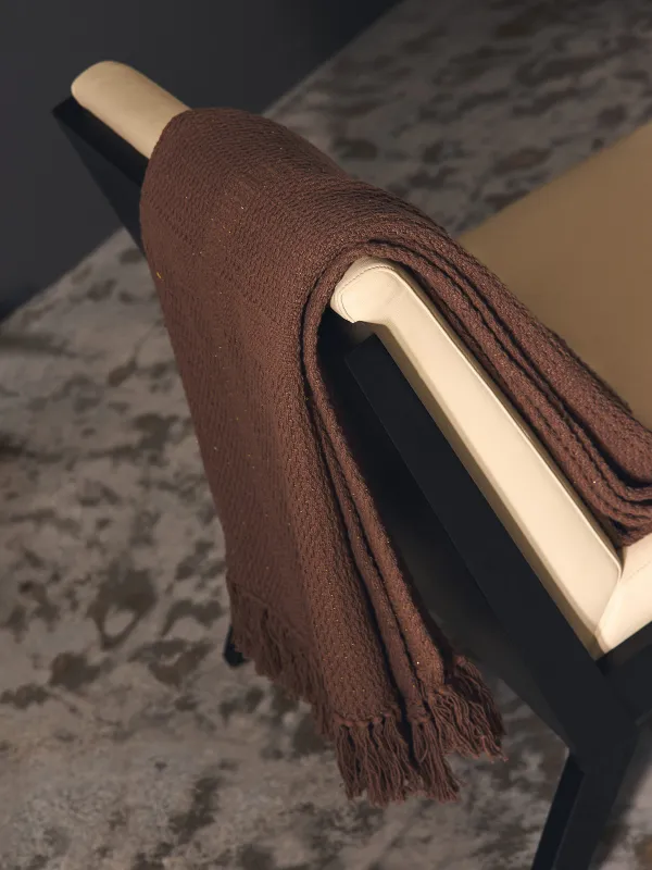 Жамылғы, 130x170 см, шашағы бар, мақта/люрекс, қоңыр, Тор, Strike, image-3