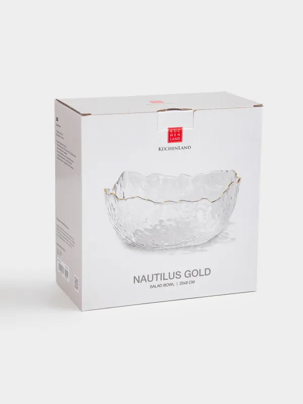 Салатник, 20х9 см, с золотистым кантом, Nautilus gold, image-3