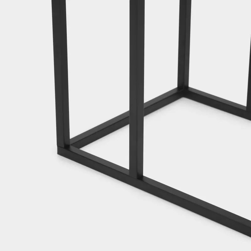 Науаға арналған тұғыр, 60 см, металл/шыны, тікбұрышты, қара, Black style, image-3