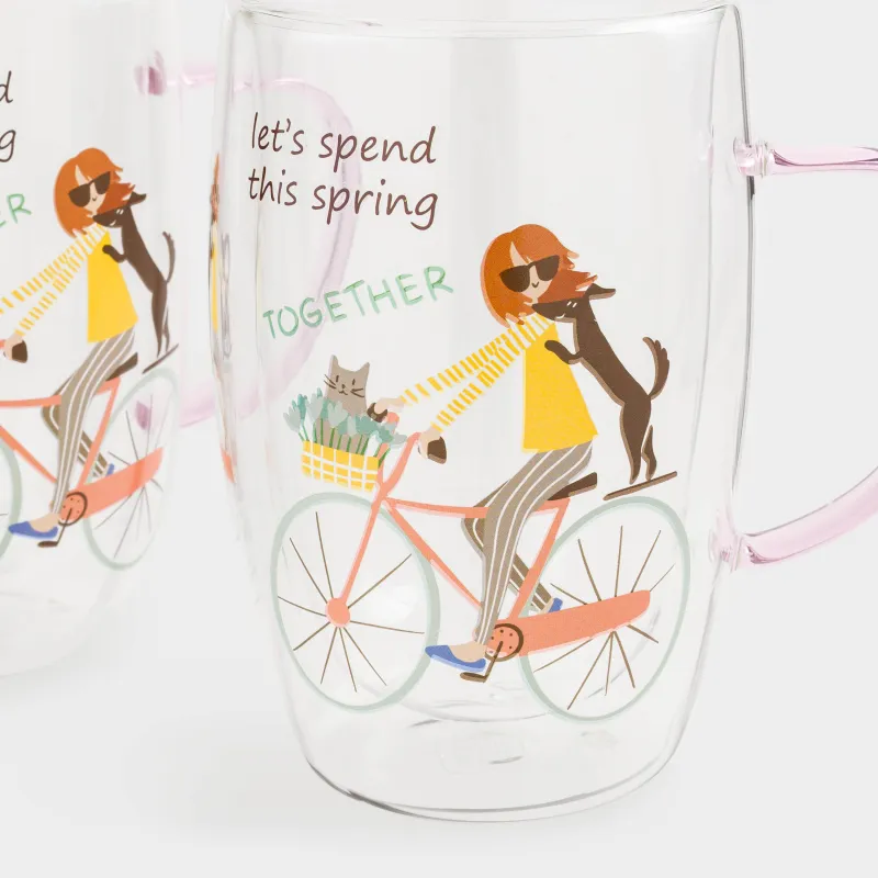 Саптыаяқ, 440 мл, 2 дана, шыны Б, қызғылт, Spring together, Air decor, image-5