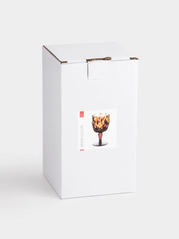 Бокал-кубок для вина, 350 мл, стекло Р, коричневый, Анималистичный узор, Nors color, image-3