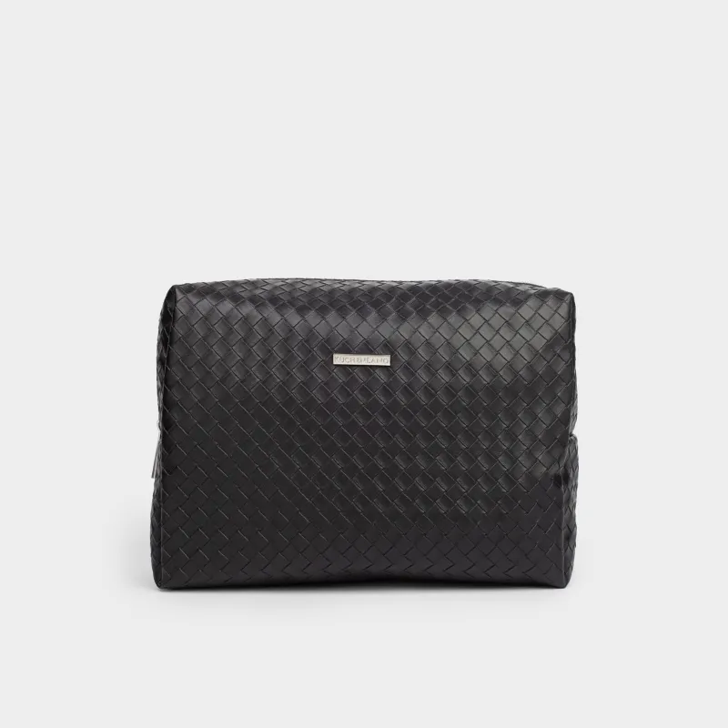 Косметичка, 27х19 см, полиуретан, черная, Sennit