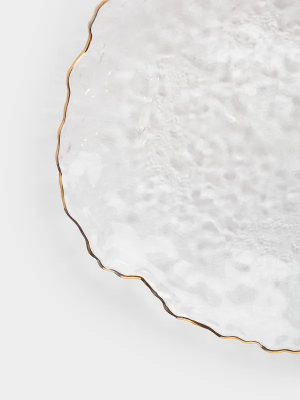 Ыдыс, 26 см, шыны, алтын жиегі бар, Nautilus gold, image-3