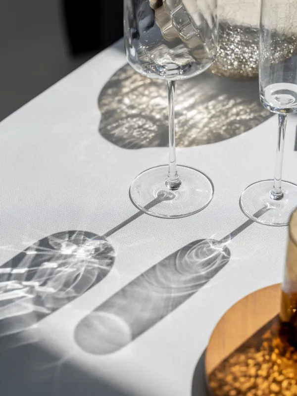 Дастархан, 160х160 см, полиэстер, ақ, сызықтар, Trim gold, image-4