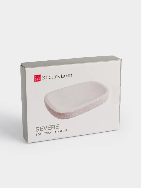 Сабын ыдысы, 14х10 см, цемент, тікбұрышты, құмды, Severe, image-3