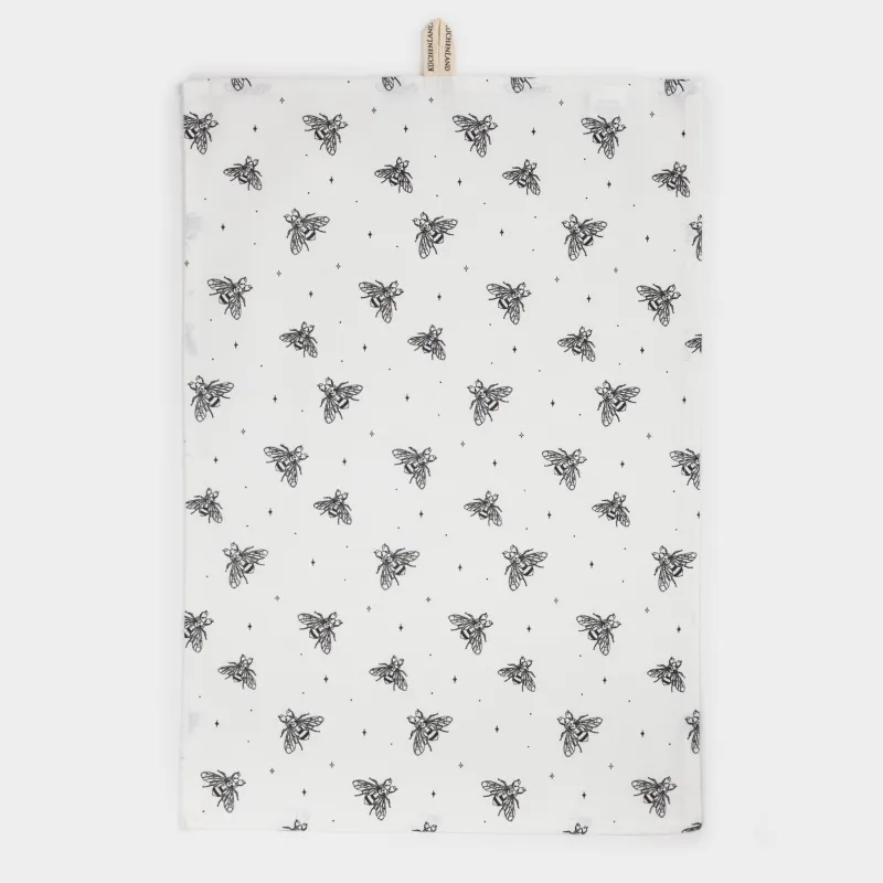 Полотенце кухонное, 40х60 см, хлопок, белое, Пчелы, Honey