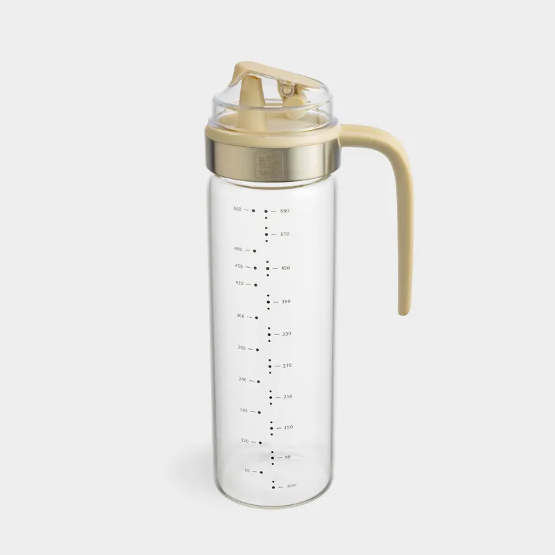 Емкость для масла или уксуса, 550 мл, с ручкой, стекло/пластик, молочная, Milk kitchen