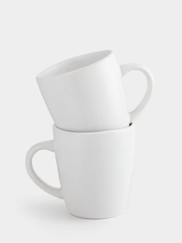 Саптыаяқ, 470 мл, 2 дана, керамика, сүт түстес, дақты, Жиегі тегіс емес, Demicile light, image-0