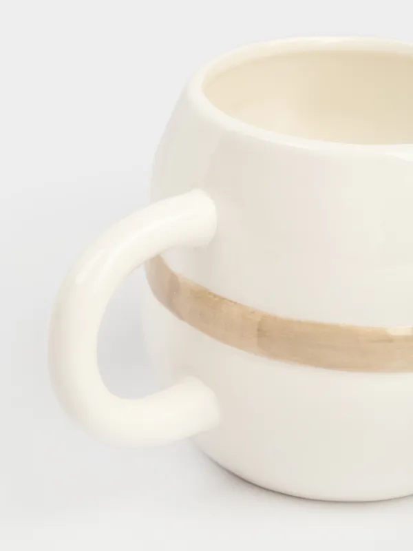 Кружка, 650 мл, фарфор P, бело-бежевая, Снеговик в шарфе, Snowy, image-2