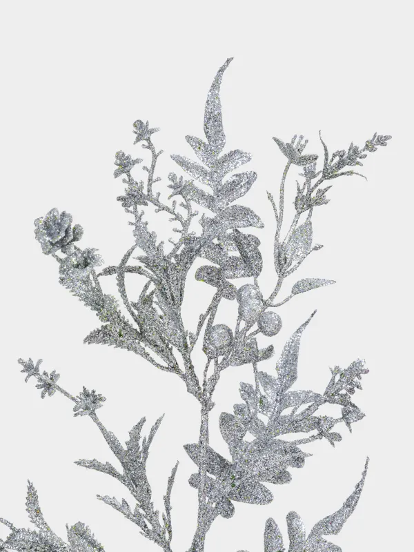 Ветка декоративная, 64 см, полиэтилен/пластик, серебристая, Ель, Sparkle decor, image-2