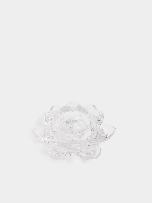 Шам ұстағыш, 12 см, шайға/жұқа шамға арналған, шыны, Лотос, Lotus, image-1
