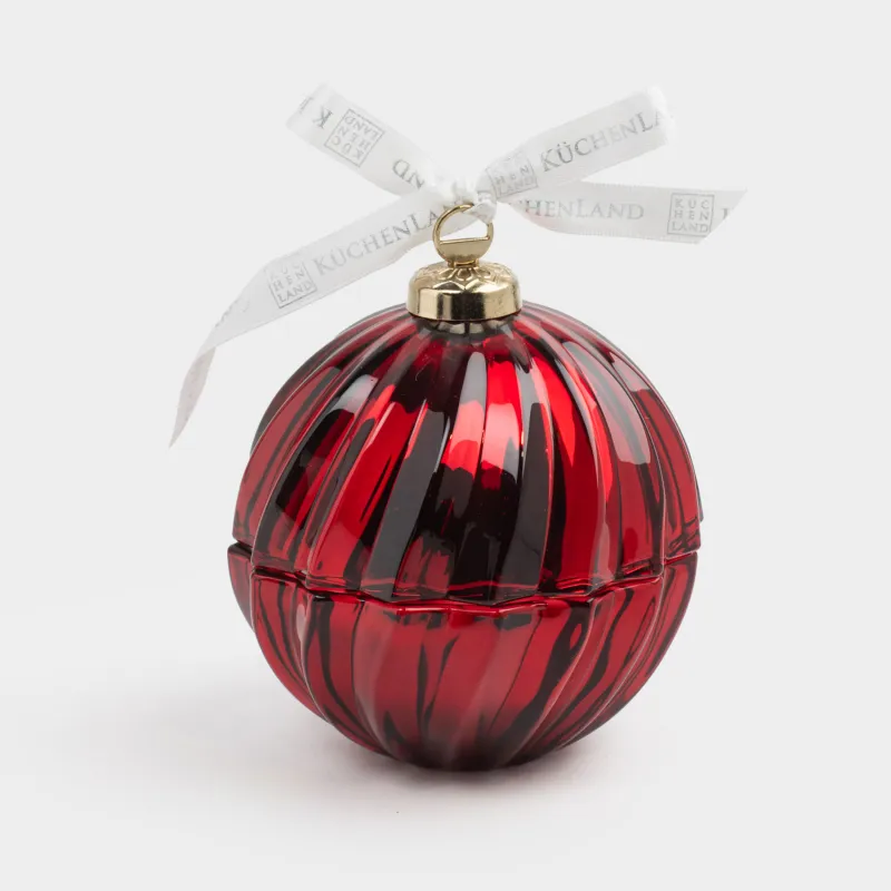 Сақтау ыдысы, 13х11 см, 180 мл, шыны Р/металл, қызыл, Шар, Christmas storage