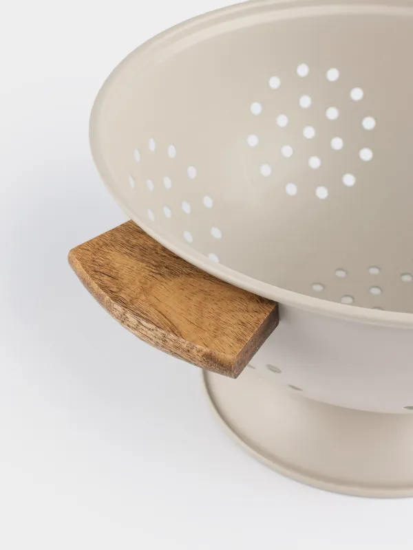 Кепсер, 24 см, тұтқалары бар, металл/ағаш, сүт түстес, Ritlen, image-5