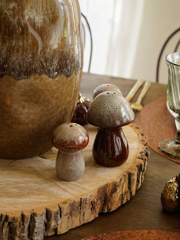 Емкость для соли или перца, 9 см, фарфор P, молочно-коричневая, Гриб, Colors autumn, image-5