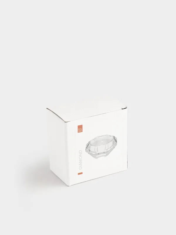 Подсвечник, 7х3 см, для чайной свечи, кристальное стекло, Бриллиант, Diamond, image-2