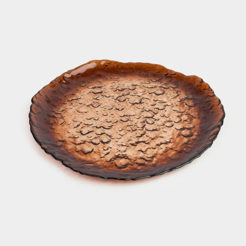 Тарелка обеденная, 28 см, стекло, коричневый градиент, Nautilus color, image-1