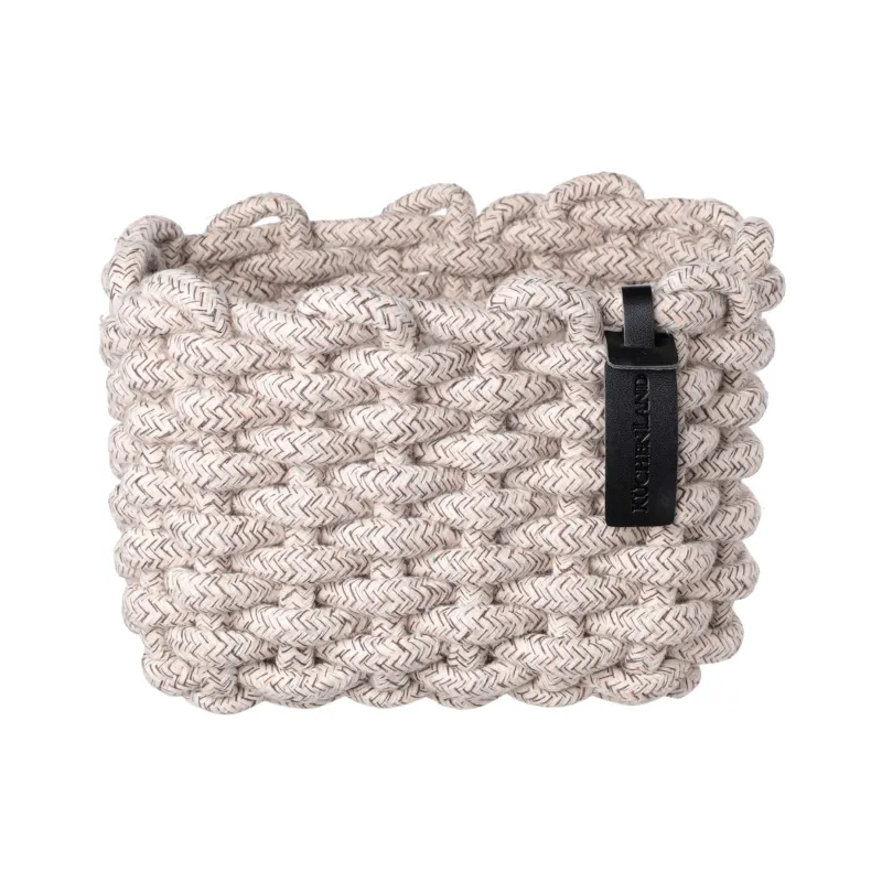 Сақтау себеті, 15х20х13 см, мақта / полиэстер, тікбұрышты, бежевый, Cozy striped, image-0